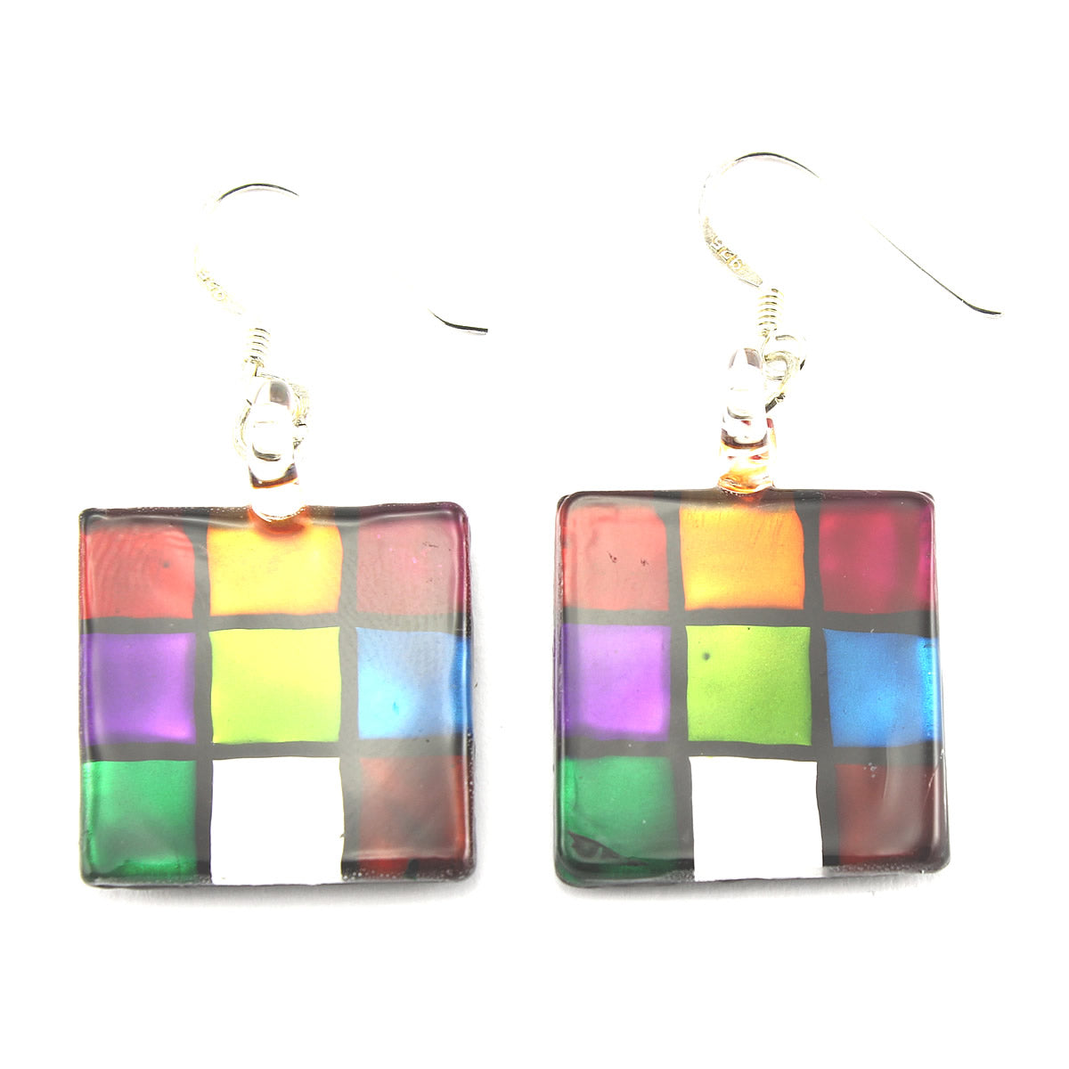 Square deals glass earrings