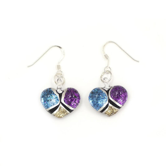 A beautiful hand-made lampwork glass earring individually painted. With sterling sliver hooks. 