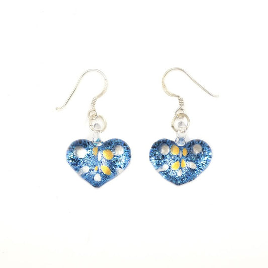 A beautiful hand-made lampwork glass earring individually painted. With sterling sliver hooks. 