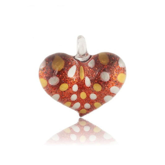 A beautiful hand-made lampwork glass pendant individually painted. Comes with a leather suede cord necklace. 